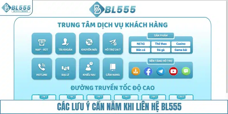 Các lưu ý khi liên hệ BL555