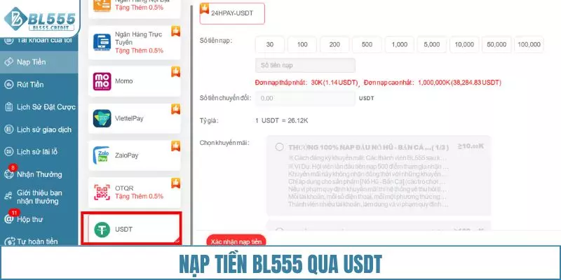 Giao dịch đơn giản bằng USDT ngoại tệ