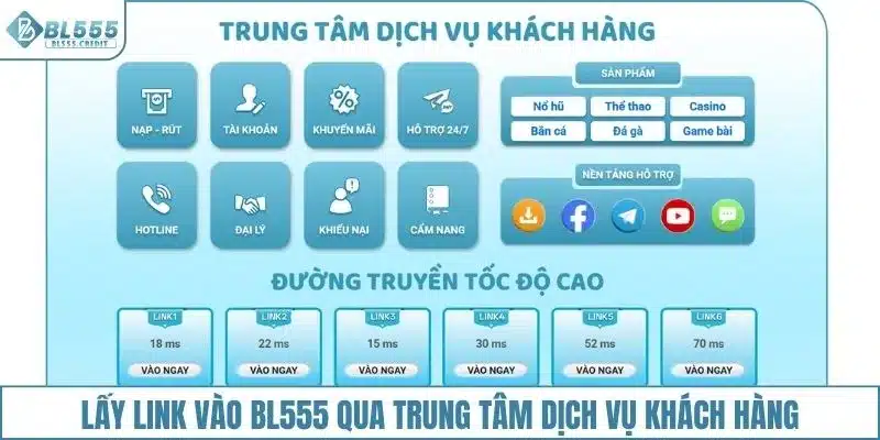 Lấy link vào BL555 thông qua trung tâm dịch vụ khách hàng của BL555