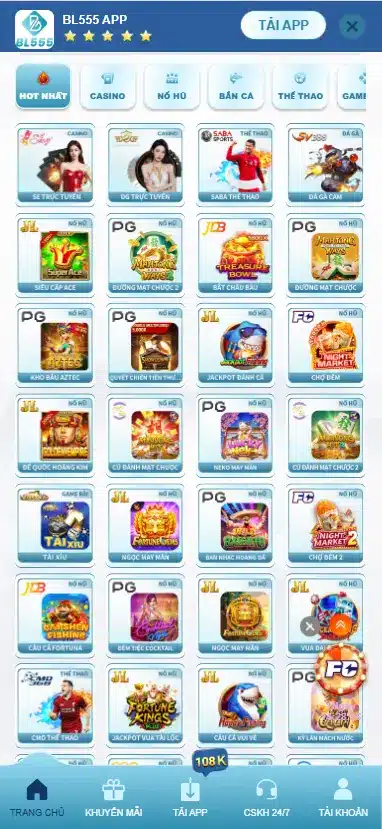 Chọn sảnh cược